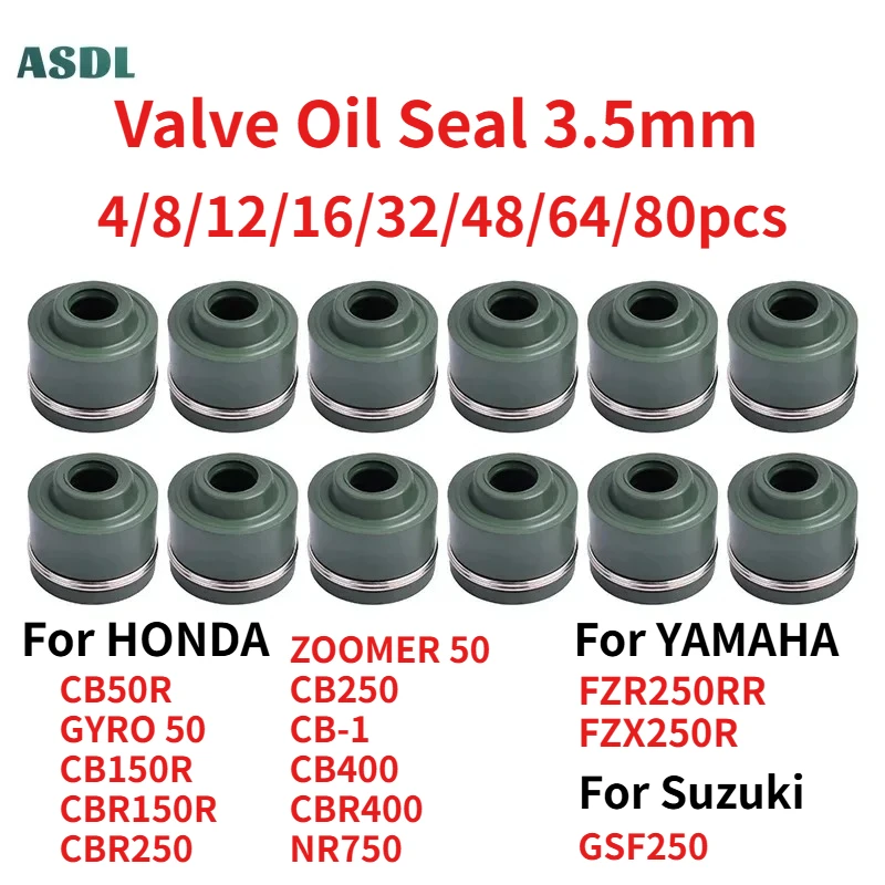 

3.5mm Moto Engine Valve Oil Seal For Honda CB50R CB150 CBR150 CBR250 MC19 MC22 CB250 Hornet For YAMAHA FZR250R FZX250R GSF250