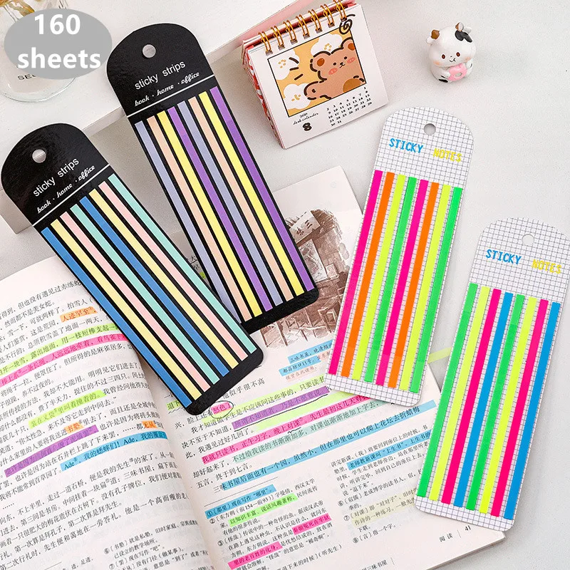 160Pcs Stickers Notes Transparent BookMarkers Index Tabs Flags Stationery Tabs Memo Pad Kawaii School Office Supplies