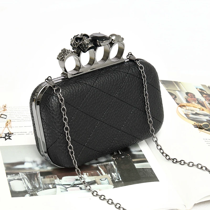 New Promotion Sale Korean Fashion Luxury Chain Diamond Lattice Dinner Clutch evening Bag Leather Women\'s Crossbody Shoulder Bag