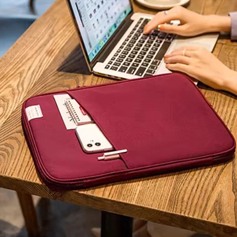 Borsa per laptop di grande capacità alla moda con cerniera da lavoro semplice valigetta da donna in tela borsa coreana per tablet computer mouse penna USB