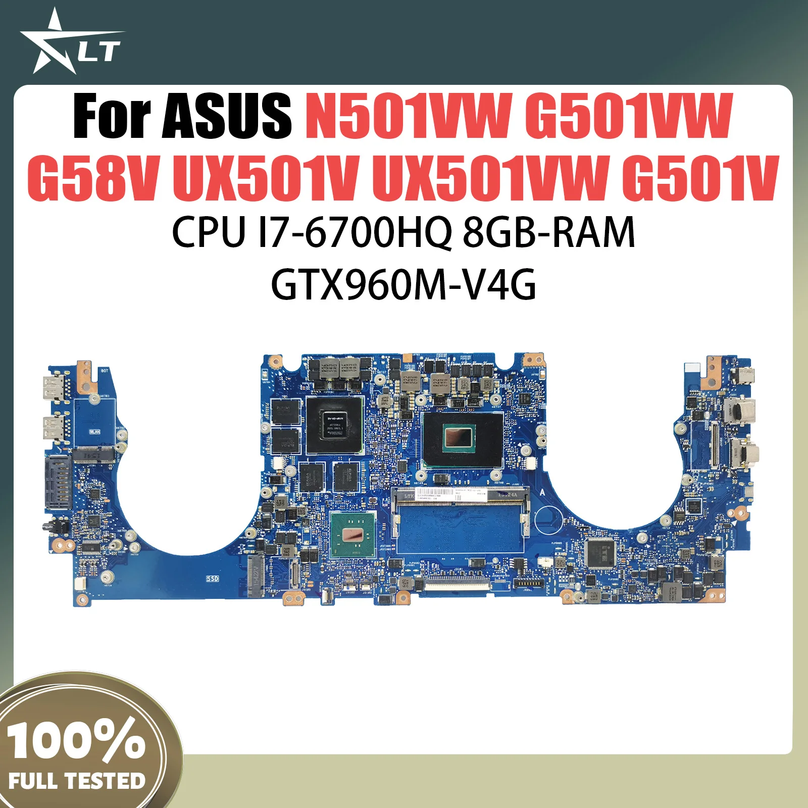 For ASUS N501VW G501VW G58V UX501V UX501VW G501V Laptop Motherboard N501V Mainboard Test OK I7-6700HQ Cpu 8GB-RAM GTX960M