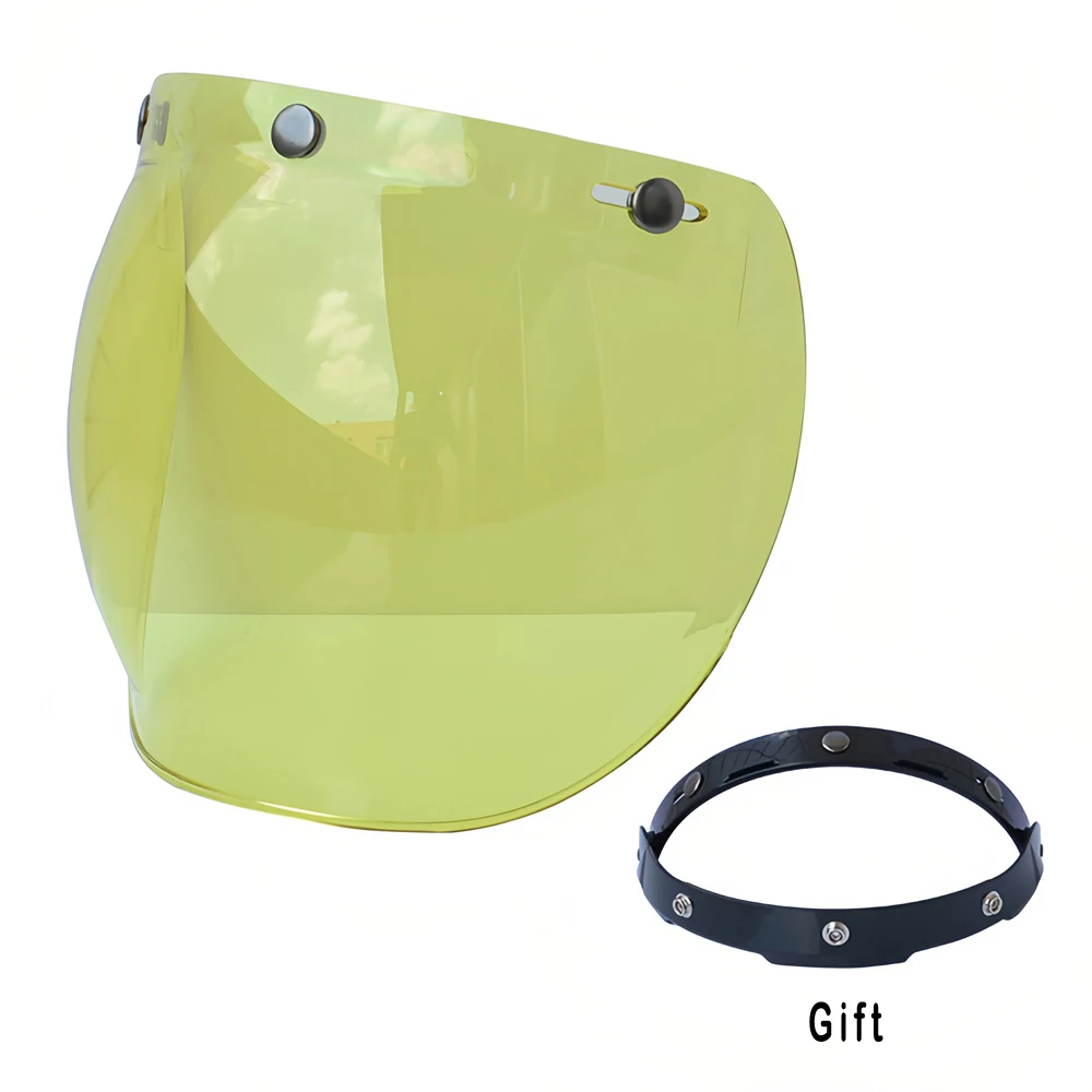 REVO Lens Motorcycle Helmet Visor UV400 Protection Bubble Shield Universal Snap On Replacement Lens for Open Face Half Helmet