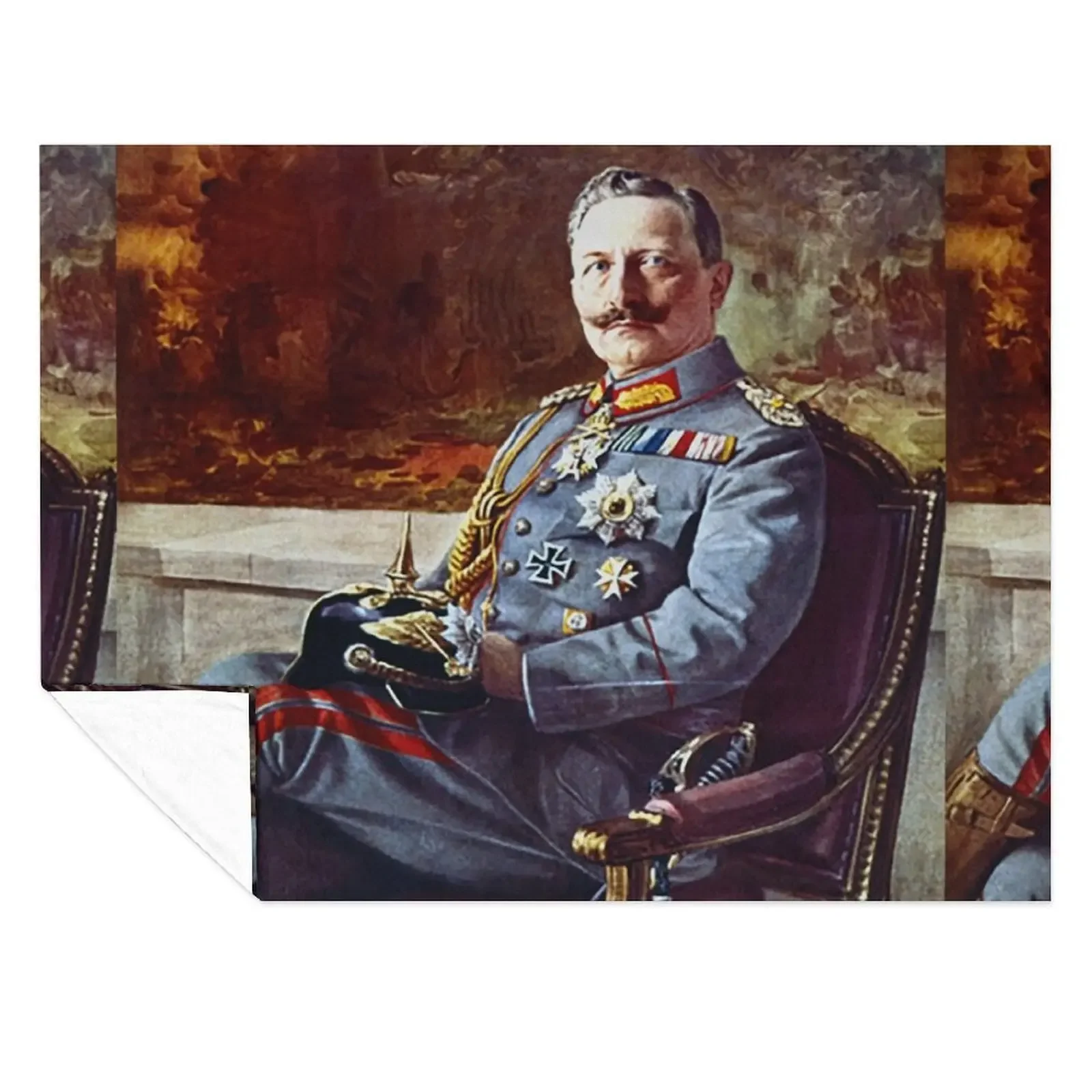 

Kaiser Wilhelm II, 1914 seated portrait Throw Blanket Moving Extra Large Throw Soft Plaid Summer Blankets