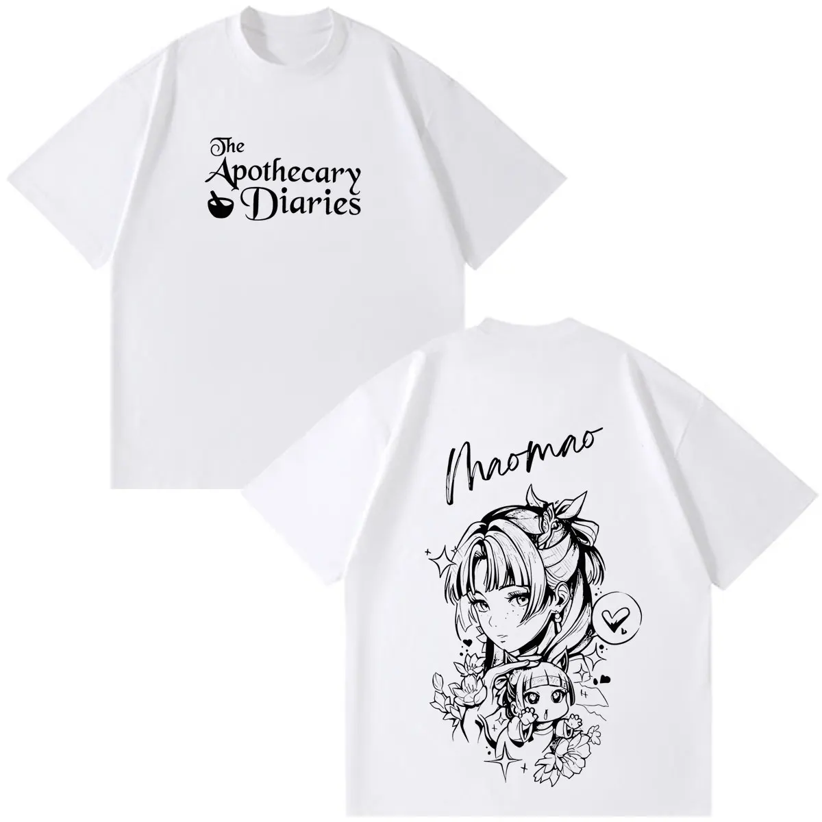 Anime The Apothecary Diaries Print T-Shirt Men Women Fashion Vintage T-shirt Short-sleeved Loose Casual Cotton Cotton T-shirts
