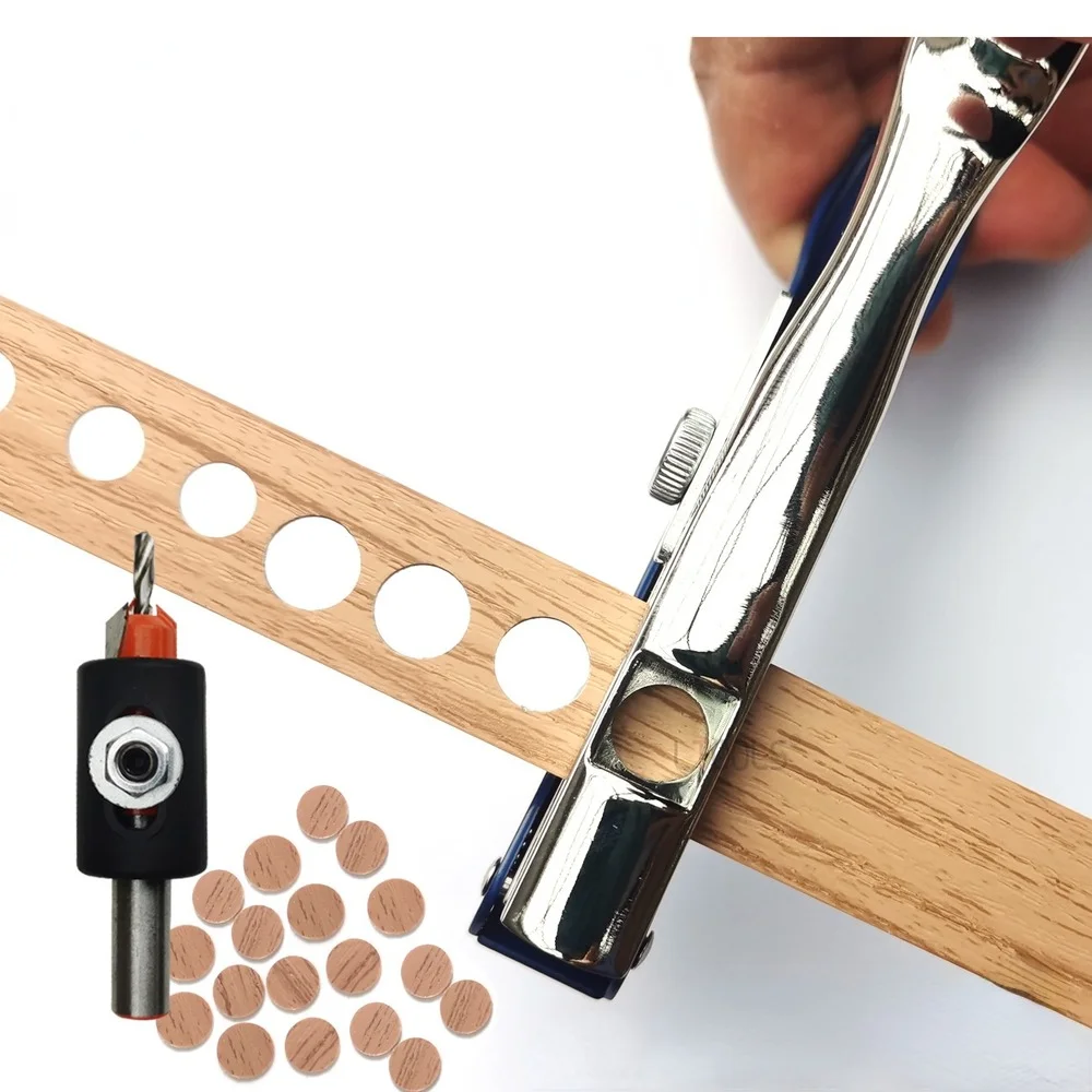 Pinza per punzonatura strumento per punzonatura bordatura 3MM 4MM 5MM 6MM 8MM 10MM foro per vite cappello strumento per la lavorazione del legno con scala foro fisso