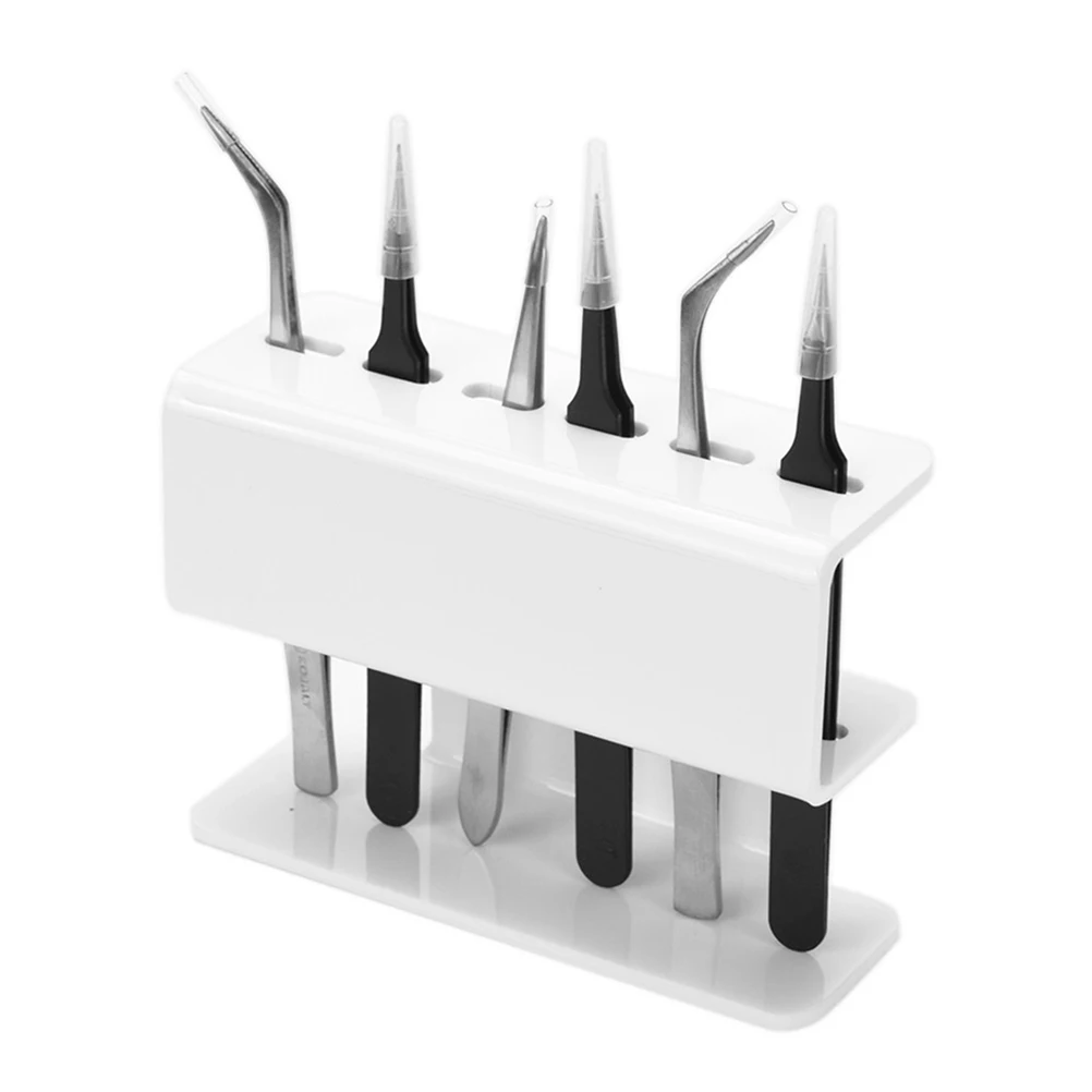 

Acrylic Eyelash Tweezers Storage Rack Compact Organizer Stand For False Eyelashes Grafting Tools White Color Eyelash Extension