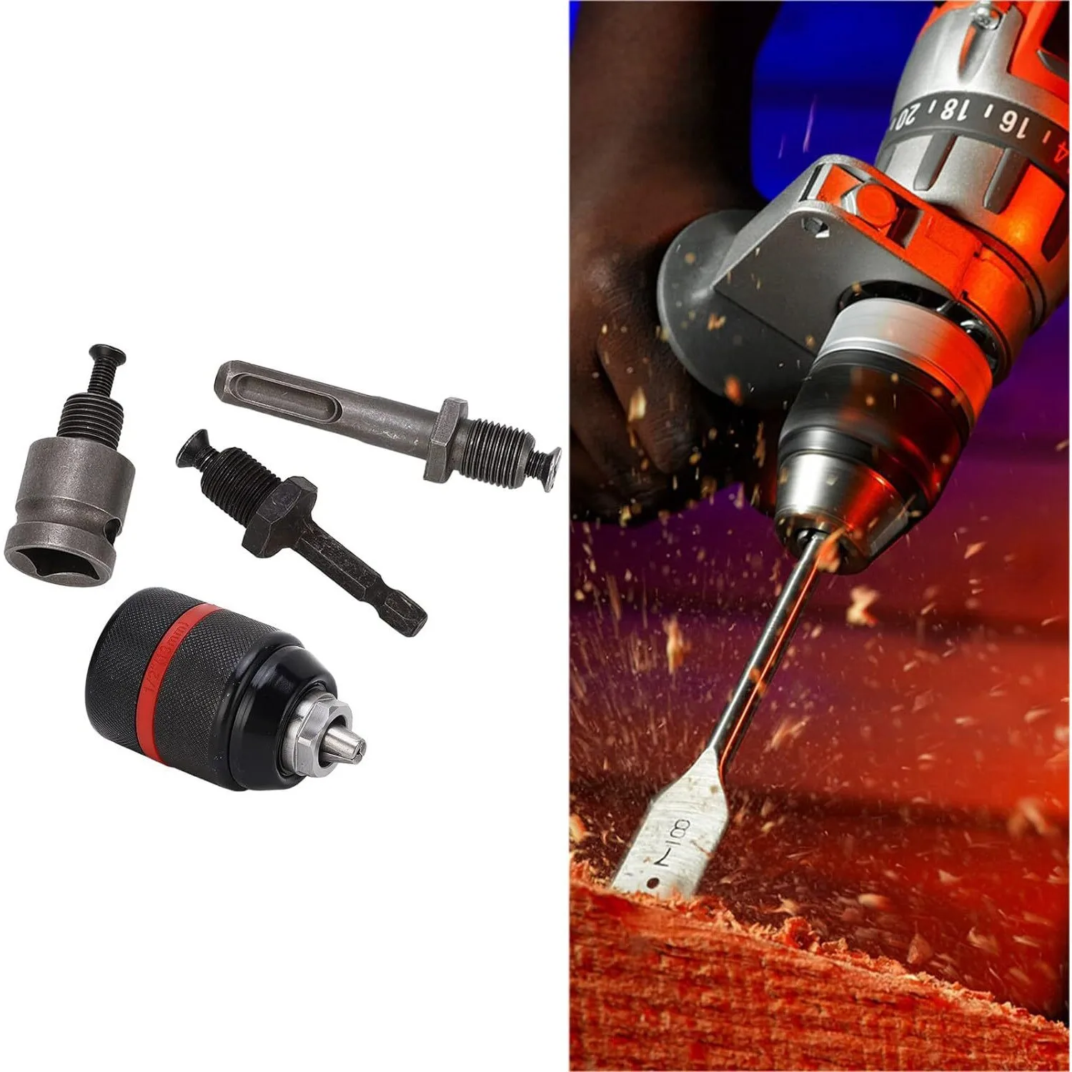 Electric wrench changer hand Electric drill chuck Universal ratchet self-locking connector hand