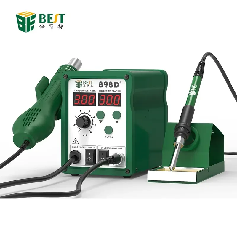 BST-898d+ Digital Soldering Station New 2-in-1 LED Display Hot Air Desoldering SMD Rework for LED Display Rework SMD Rework