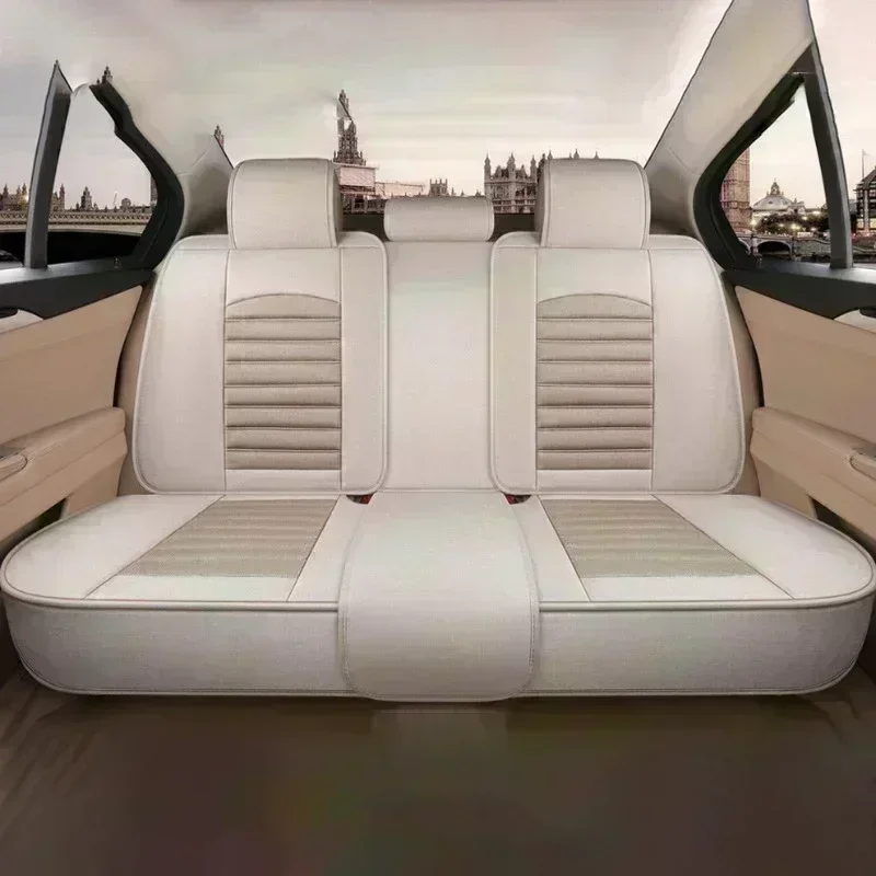 غطاء مقعد سيارة فورد رينجر للفصول الأربعة مقاوم للاهتراء، مسامي، كتان ناعم ومريح، غطاء كامل 5 مقاعد
