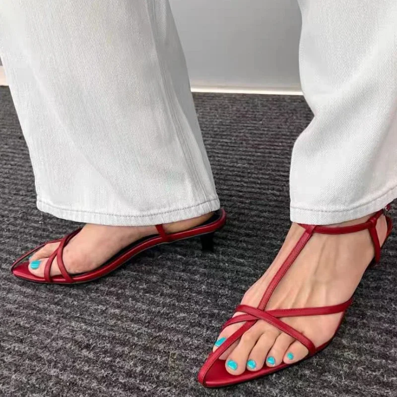 

Women's Heeled Sandals Designer Sexy Elegant Mid Heels Shoes Woman Summer 2025 New Trend Pumps Dress Party Sandalias De Mujer