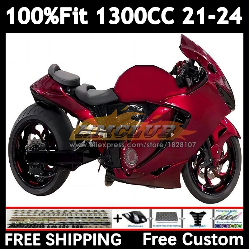 Injection Body For SUZUKI Hayabusa GSXR 1300 CC 2021 2022 2023 2024 40No.25 GSXR-1300 red glossy GSXR1300 21 22 23 24 Fairing