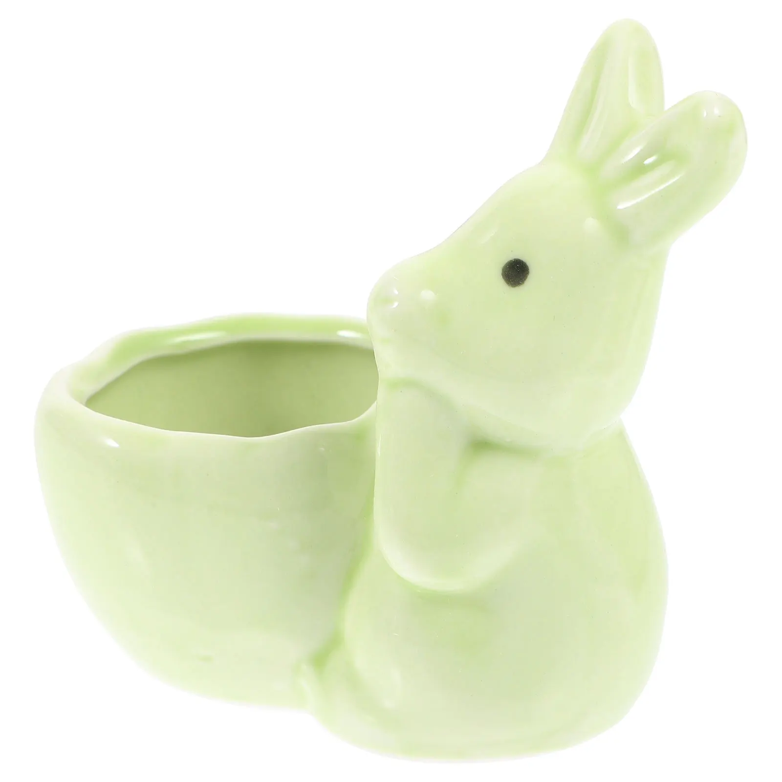 

Ceramic Bunny Egg Cup Minimalist Rabbit Shape Decor for Kitchen Breakfast Tabletop Hard Boiled Egg Holder Storage Stand