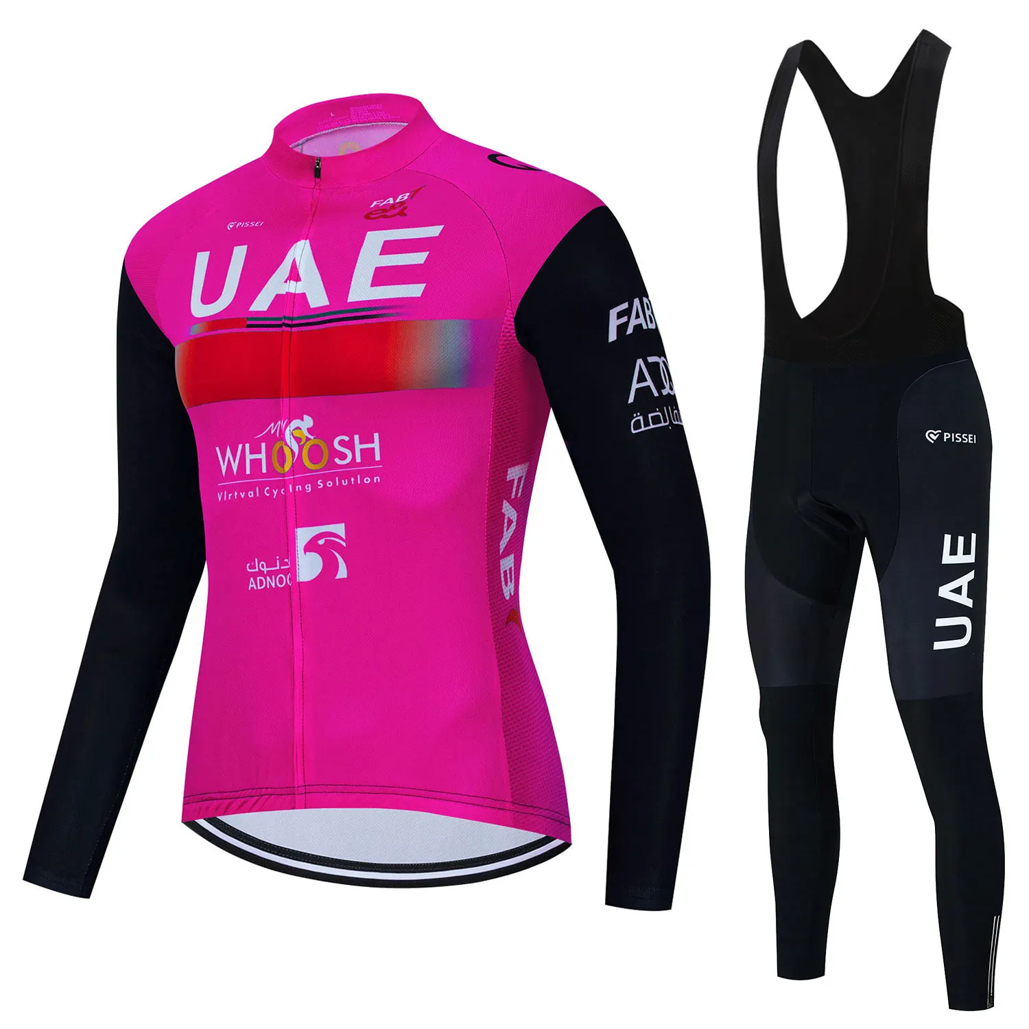 Men Uae Breathable Cycling Jersey Set Spring Autumn Long Sleeve Cycling Clothing Mountain Bike Bib Pants Ropa Ciclismo Maillot