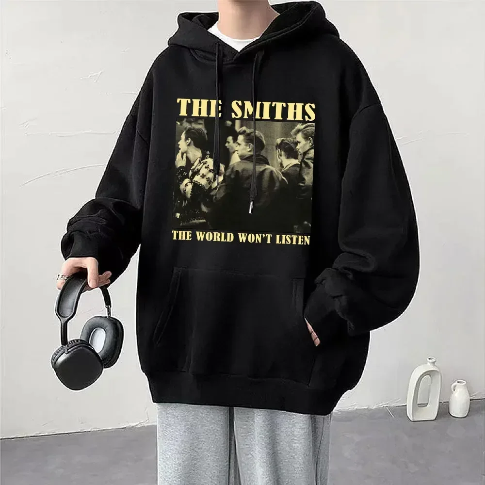 

Винтажные толстовки с принтом рок-группы The Smiths 1980-х годов, мужские и женские толстовки Morrissey, оверсайз, в стиле хип-хоп, готика, повседневная уличная одежда, худи