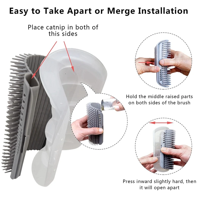 Limpador de cabelo de gato estendido (6,1 polegadas) Pacote com 2 autoadesivos para gatos internos