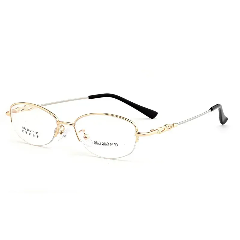

52mm Super Elastic Memory Titanium Metal Myopia Half-Rim Glasses Frame-Inch Prescription Lenses Additional Purchase Customize