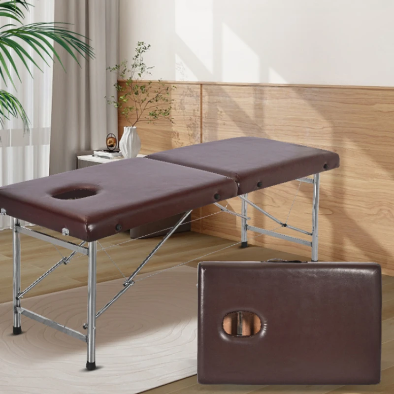 

Folding Portable Massage Bed Physiotherapy Household Speciality Metal Massage Bed Comfort Lit Pliant Beauty Furniture WZ50MB