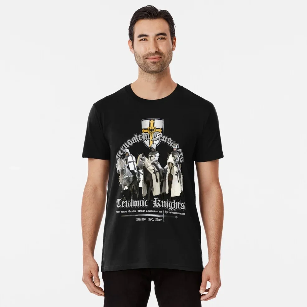 Teutonic Knights - Holy Crusaders T-Shirt 100% Cotton O-Neck Short Sleeve Summer Casual Mens T-shirt Streetwear