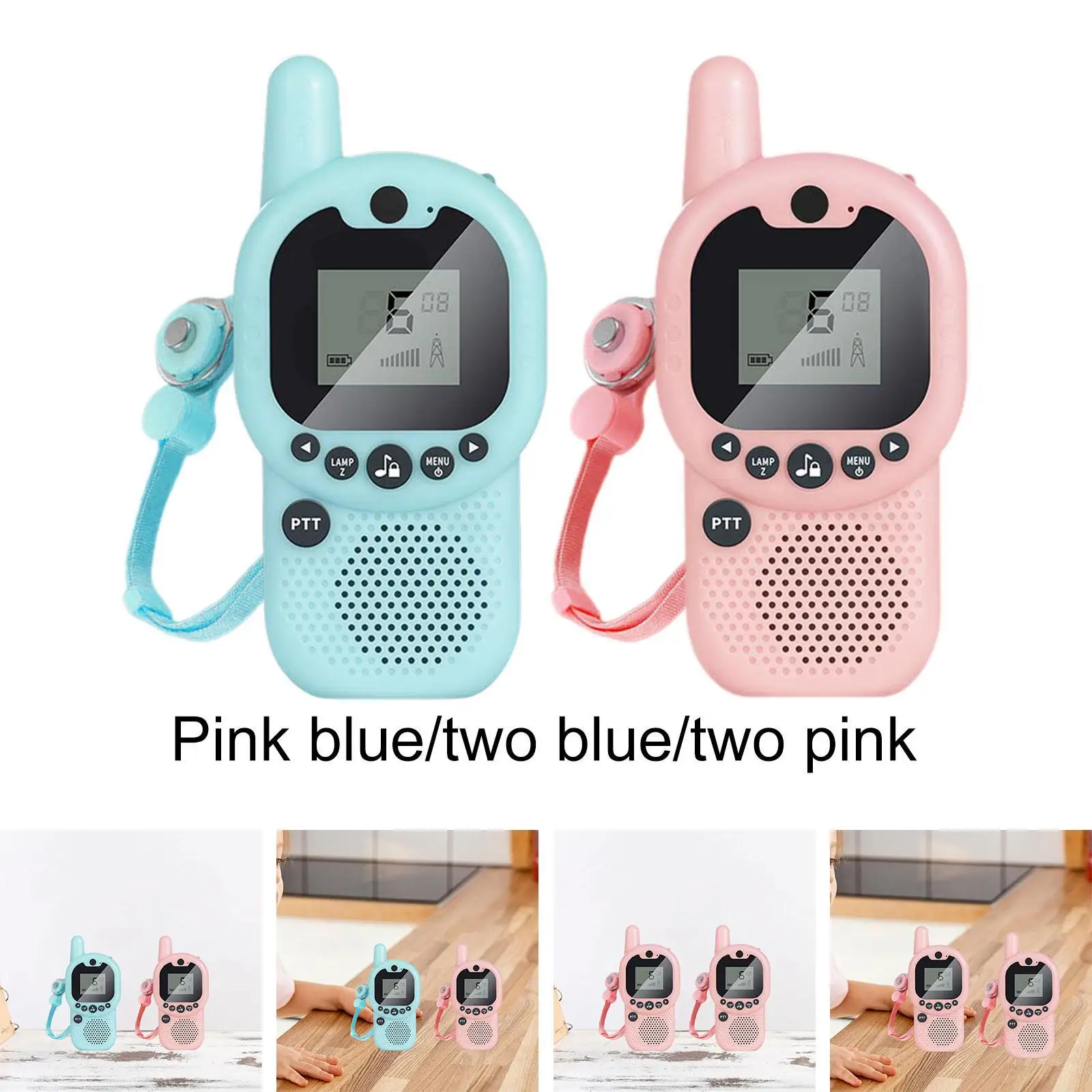 Radio de dos vías para niños, walkie-talkie para acampar, 2 piezas
