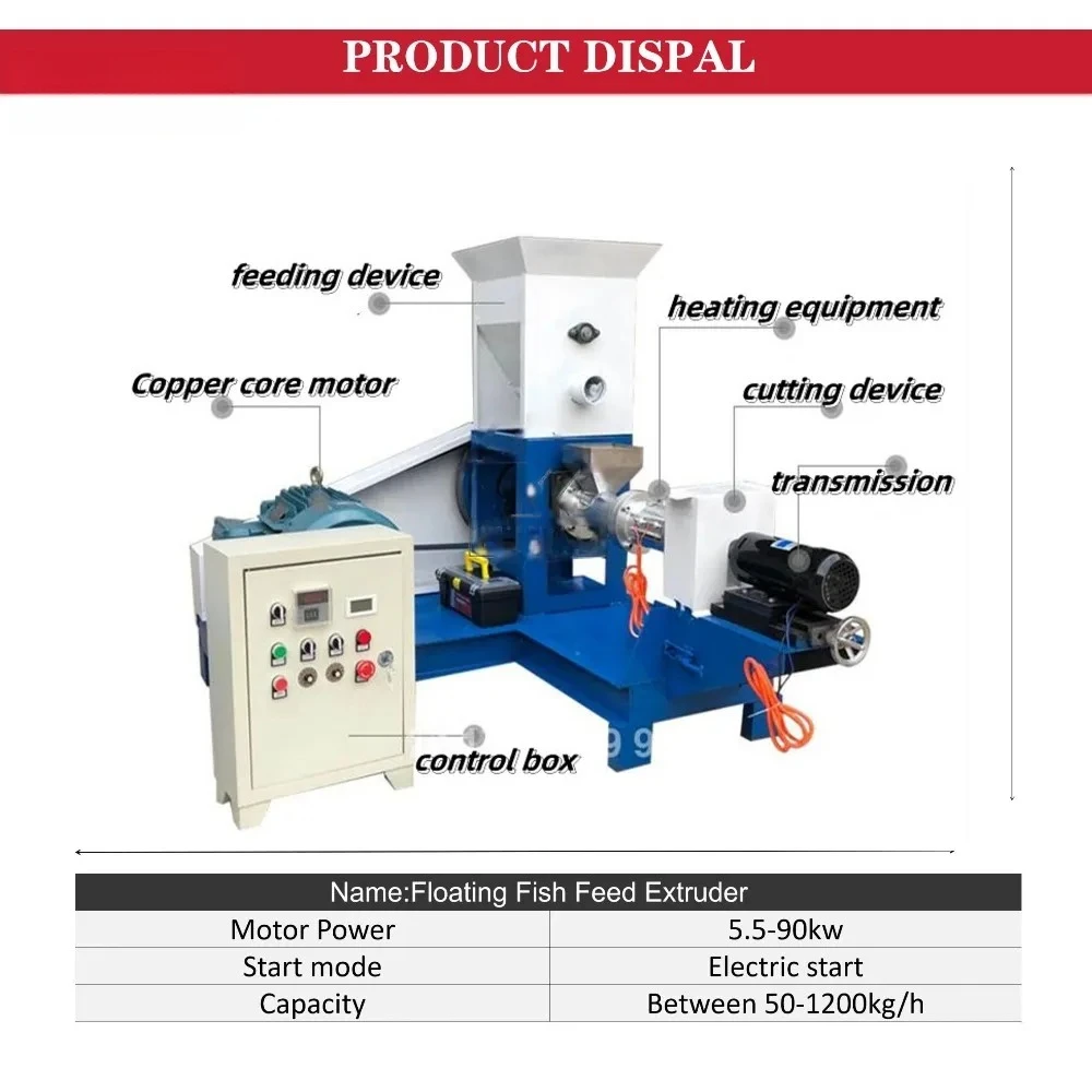 Hot Sales Floating Food Extruder-Fully Automatic Feed Processing Machine for Dog/Cat/Fish Aquaculture Pellet(Customized)