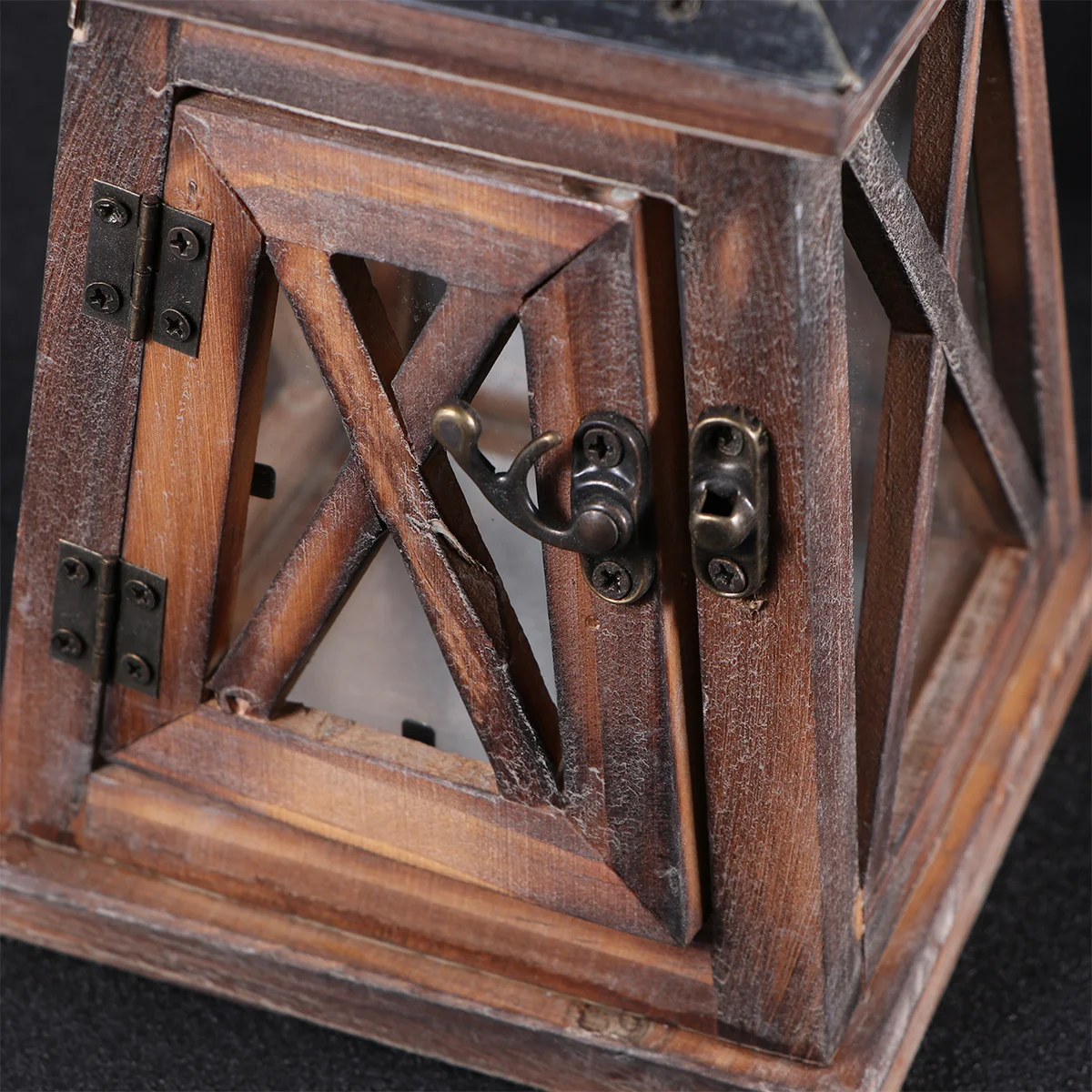 

Holder Wooden Decorative Storm Lanterns For Tea Light Candles Romantic Glow Warm Ambience Table Mantle