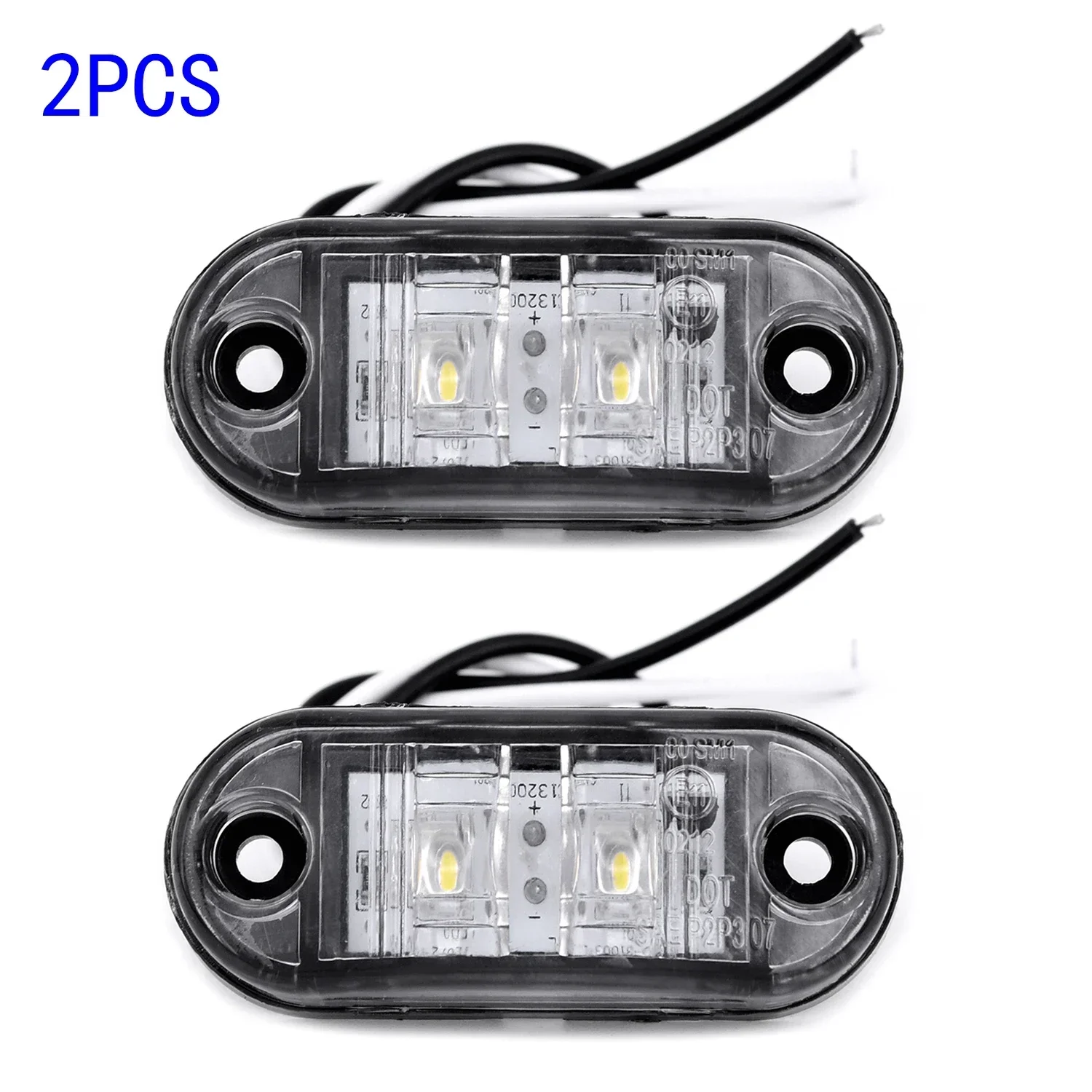 2 unids/set 12V 24V LED marcador lateral de coche luz trasera remolque camión luces de posición lateral lámpara trasera blanca accesorios para automóviles