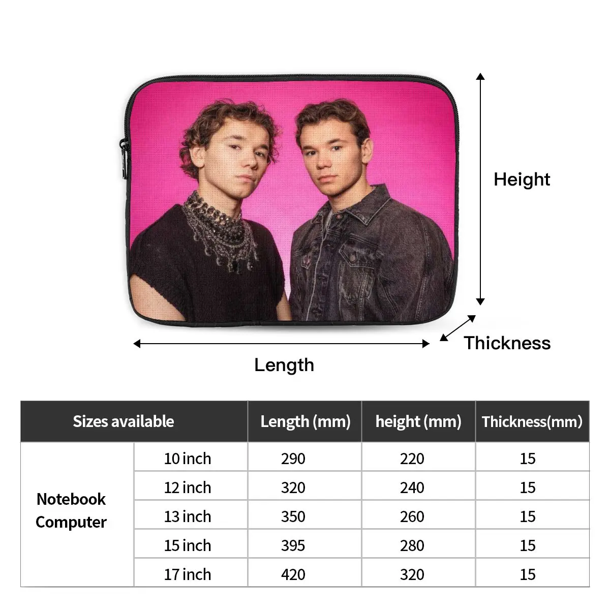 Marcus And Martinus Sweden Norway EurovisionNotebook Laptop Bag Case Pouch Notebook Sleeve Cover Bag Tablet Shockproof Case Bag