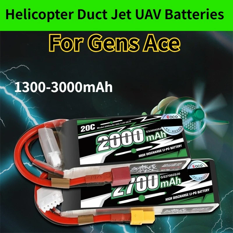 

1300-3000mAh 75C 6S Helicopter Duct Jet UAV Batteries for Gens Ace