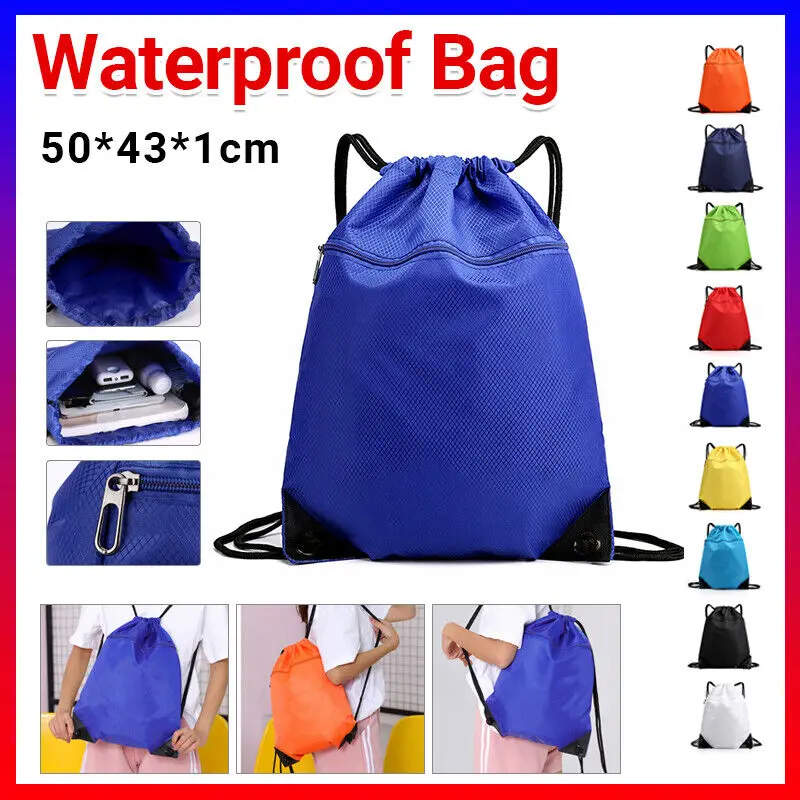 Simple Lightweight Drawstring Backpack Large Capacity Bundle Pocket Basketball Football Bag Outdoor Sports Portable Storage Bag