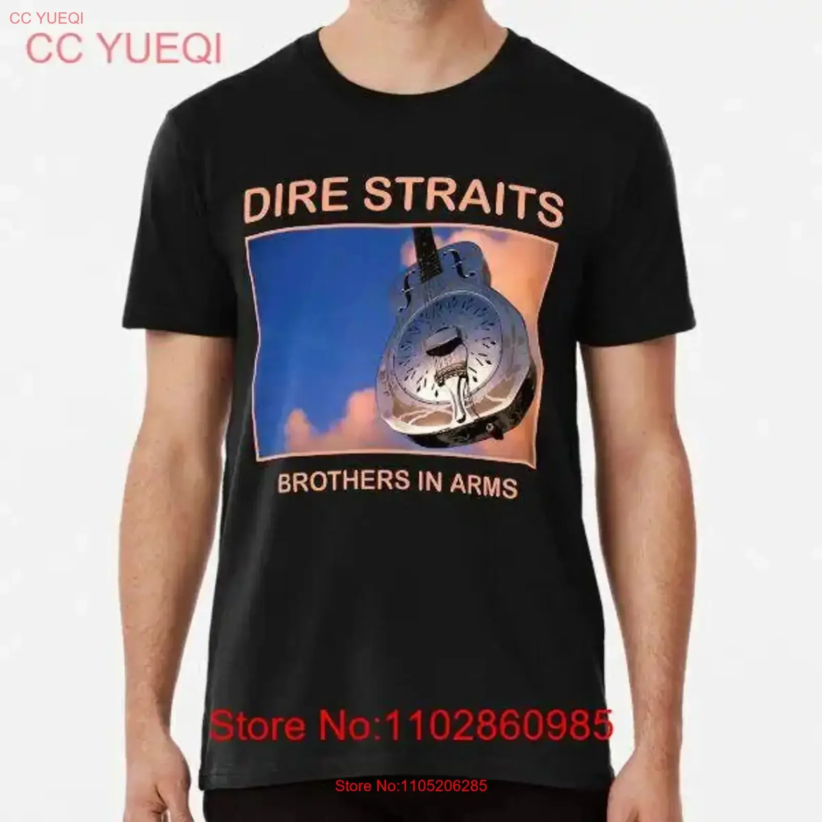 نادر Dire Straits الأخوة في الأسلحة الغيتار صنع الولايات المتحدة الأمريكية تي شيرت S 3XL خمر غسلها أنيق عارضة مصمم الملابس تنفس #1