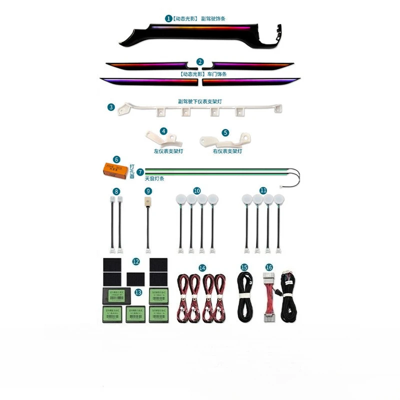 Suitable for 23-25anger door ambient light, dynamic Symphony ambient light modification in the car