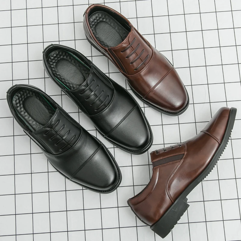 Fashion Brogues Leather Shoes For Men Classic Men's Dress Shoes Wedding Oxford Shoes Man Formal Casual Business Leather Shoe Man