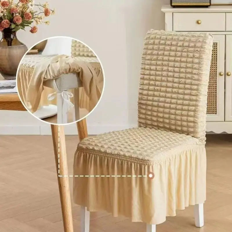 Creative Bubble Gauze Skirt Chair Cover Elegant Stretch Dustproof Slipcover for Home Hotel Dining Wedding Party Chair Decoration