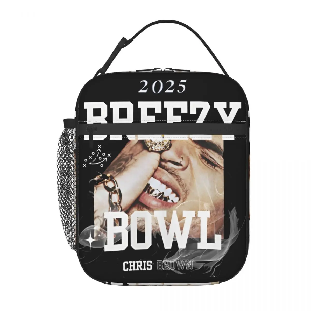 

Chris Brown Breezy Bowl Tour 2025 Insulated Lunch Bag Food Container Bags Leakproof Thermal Cooler Lunch Box For School Office