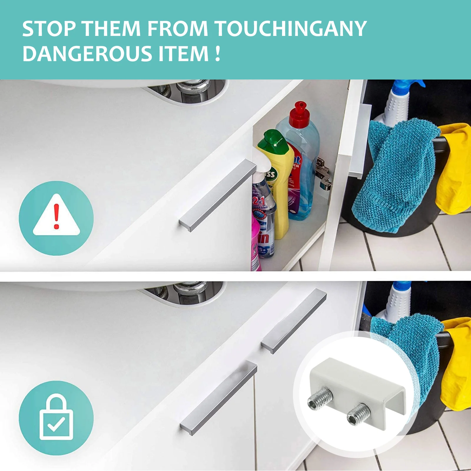 2Pcs Sliding Window Locks Child Proof Aluminum Alloy Security Locks Safety Lock for Home Office School Window Stoppers Key