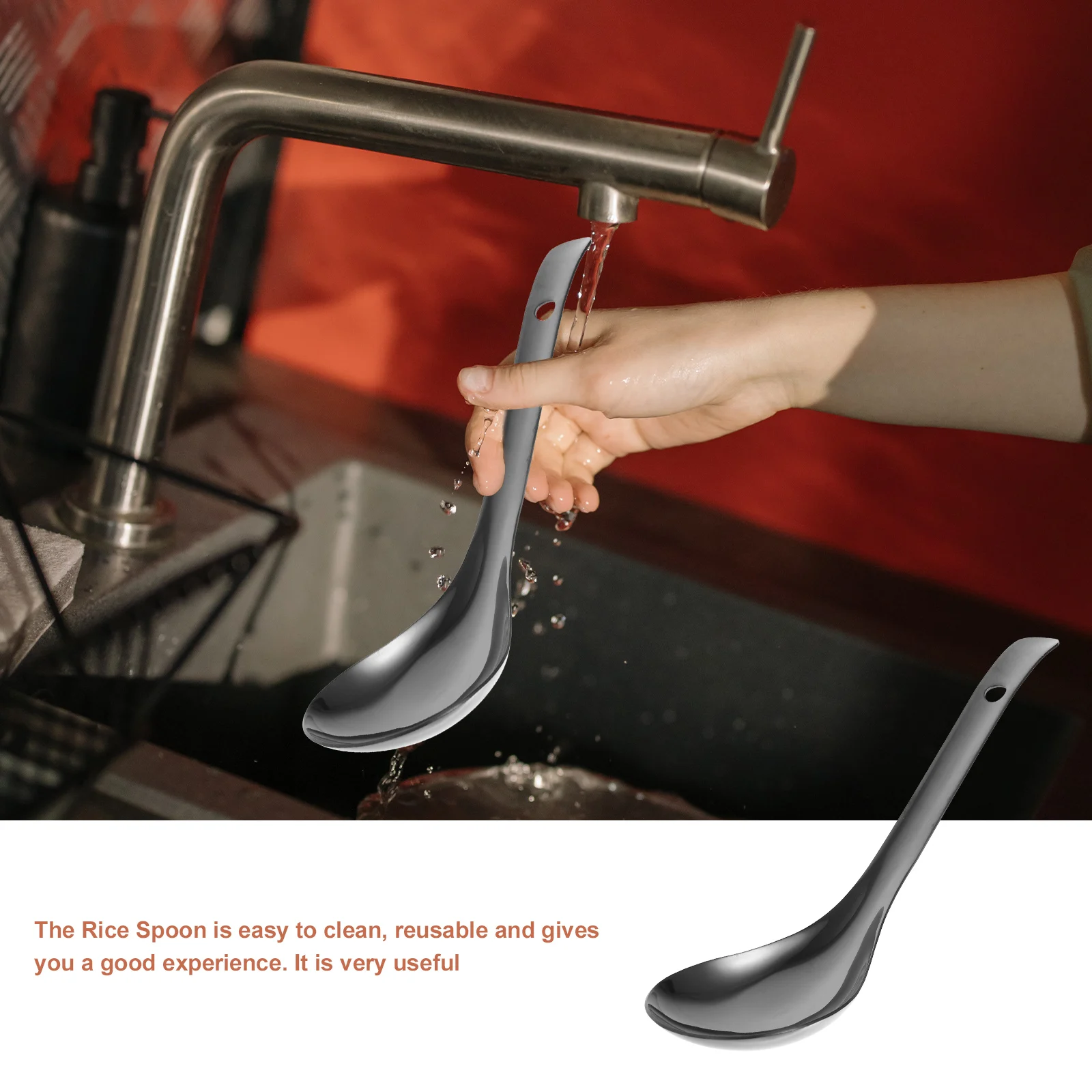 

304 Rice Spoons Long Handle Kitchen Utensil Large Serving Scoop Thickened Scoops