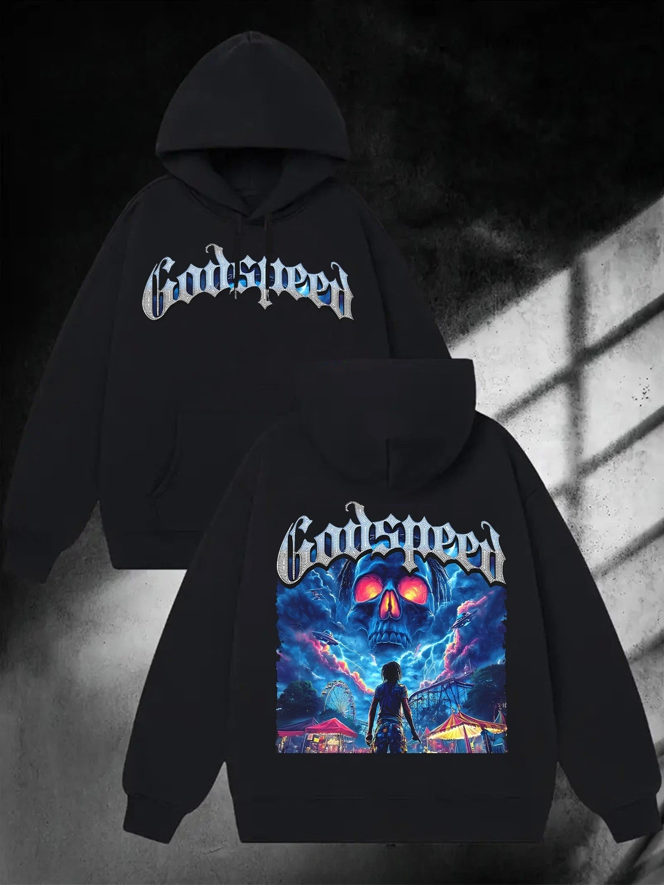 

Skull, Graphic Printing Autumn and Winter Hoodies for Men and Women Casual Loose Outdoor Street Sports Training Brand Fashion