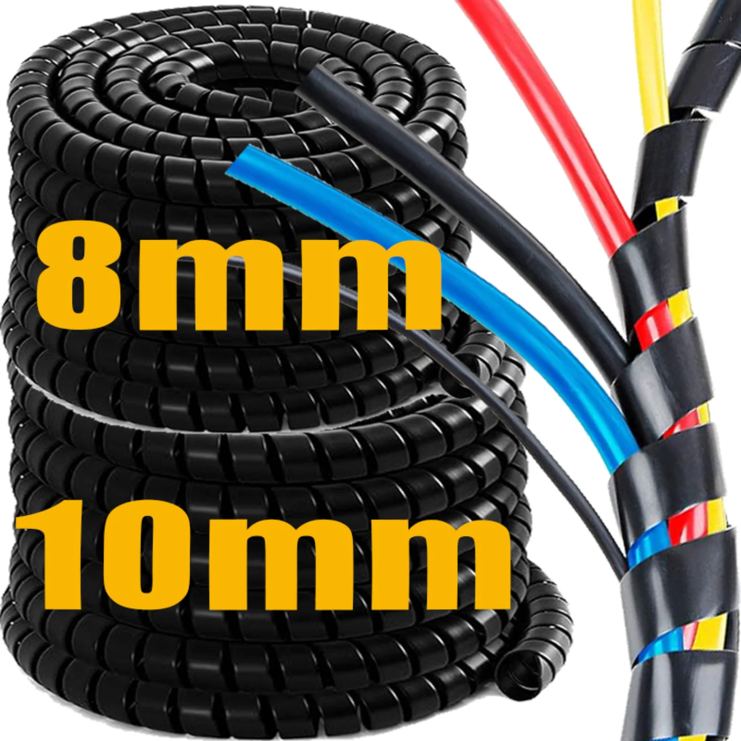 Organizador de Cables en Espiral de 1-10M, Tubo Flexible para Gestión de Cables de Computadora, Fundas Protectoras para Cables