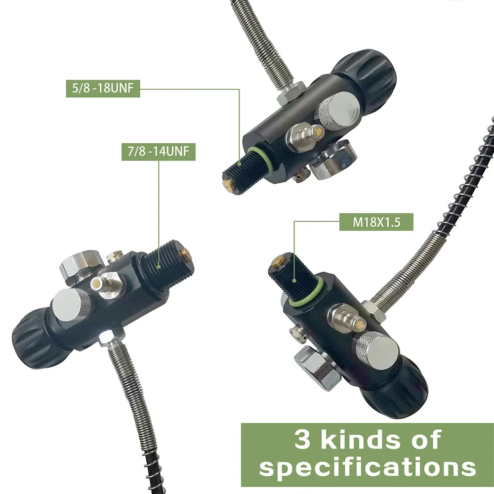Válvula de carga de tanque de alta presión de rosca, adaptador de recarga de estación de llenado de aire de cilindro, 5/8-18UNF, 7/8-14UNF o