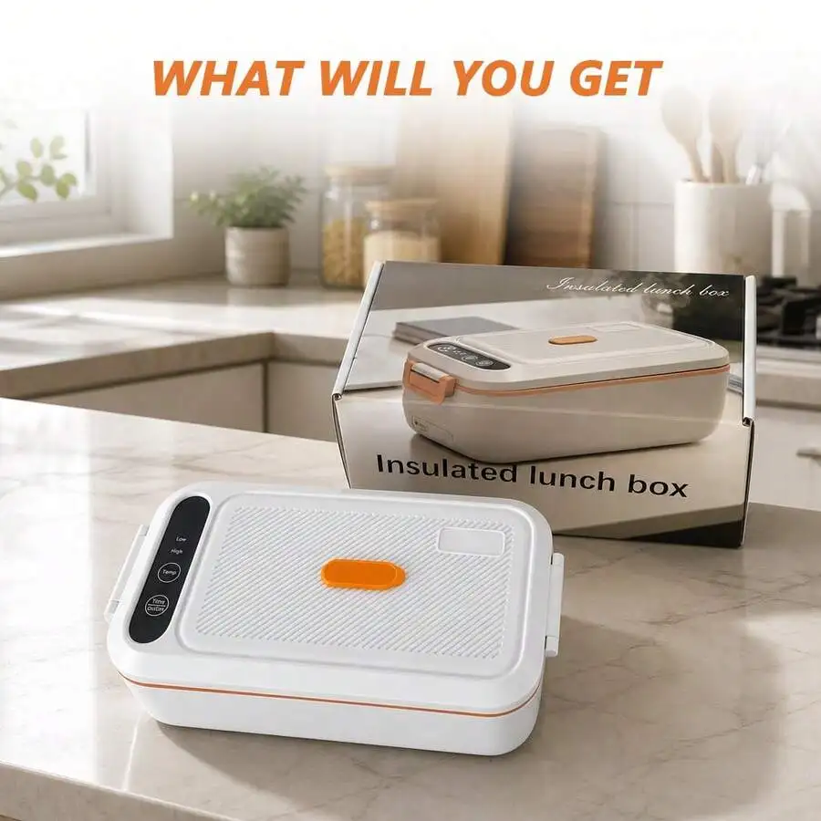 1pc Electric Lunch Box, Rechargeable Portable Heating Lunch Box, Portable Food Warmer, Suitable For Car/Truck/Work/Home Heating