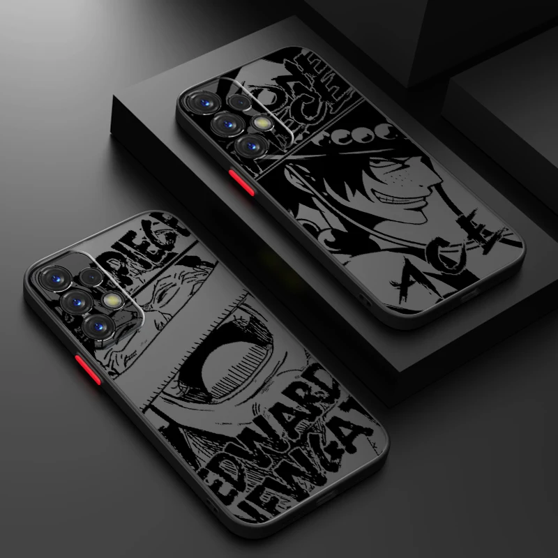 One Piece Anime Luffy Cool Frosted Translucent For Samsung Note 20 A35 A03 A54 A35 A22 A34 A14 A24 A04 A55 5G Soft Phone Case