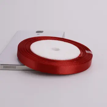 22 metrů 6 mm-75 mm vínově červené saténové stuhy balicí materiál DIY mašle řemeslná dekorace svatební večírek dekorace dárkové balicí stuhy 10 nejlepší prodej Stuha LV - №5