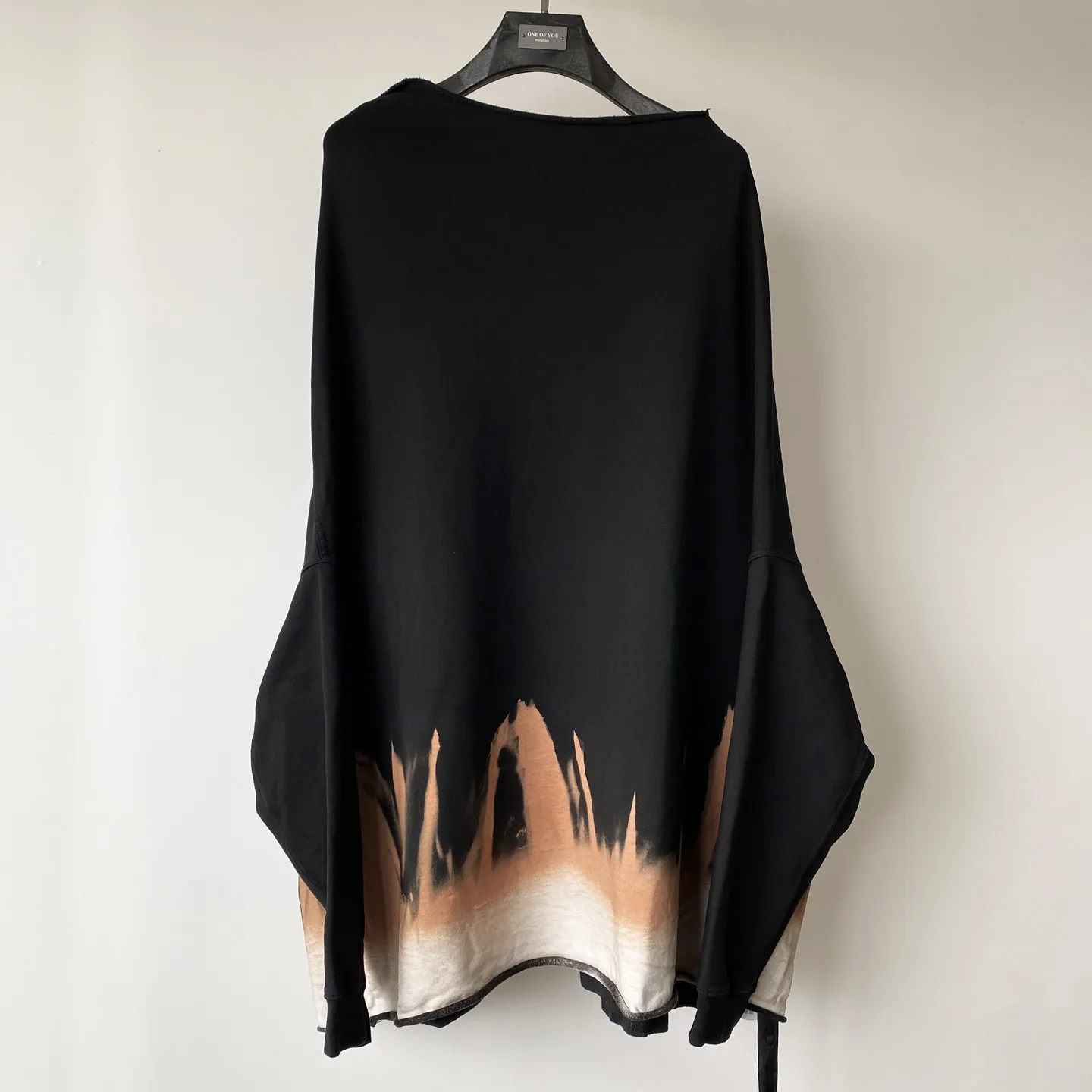 High Street RO Style Sweatshirts Tops Men's Burning Flame Graphic Drop Shoulder Sweatshirt Oversized Boxy Fit Raw Edge Hoodie