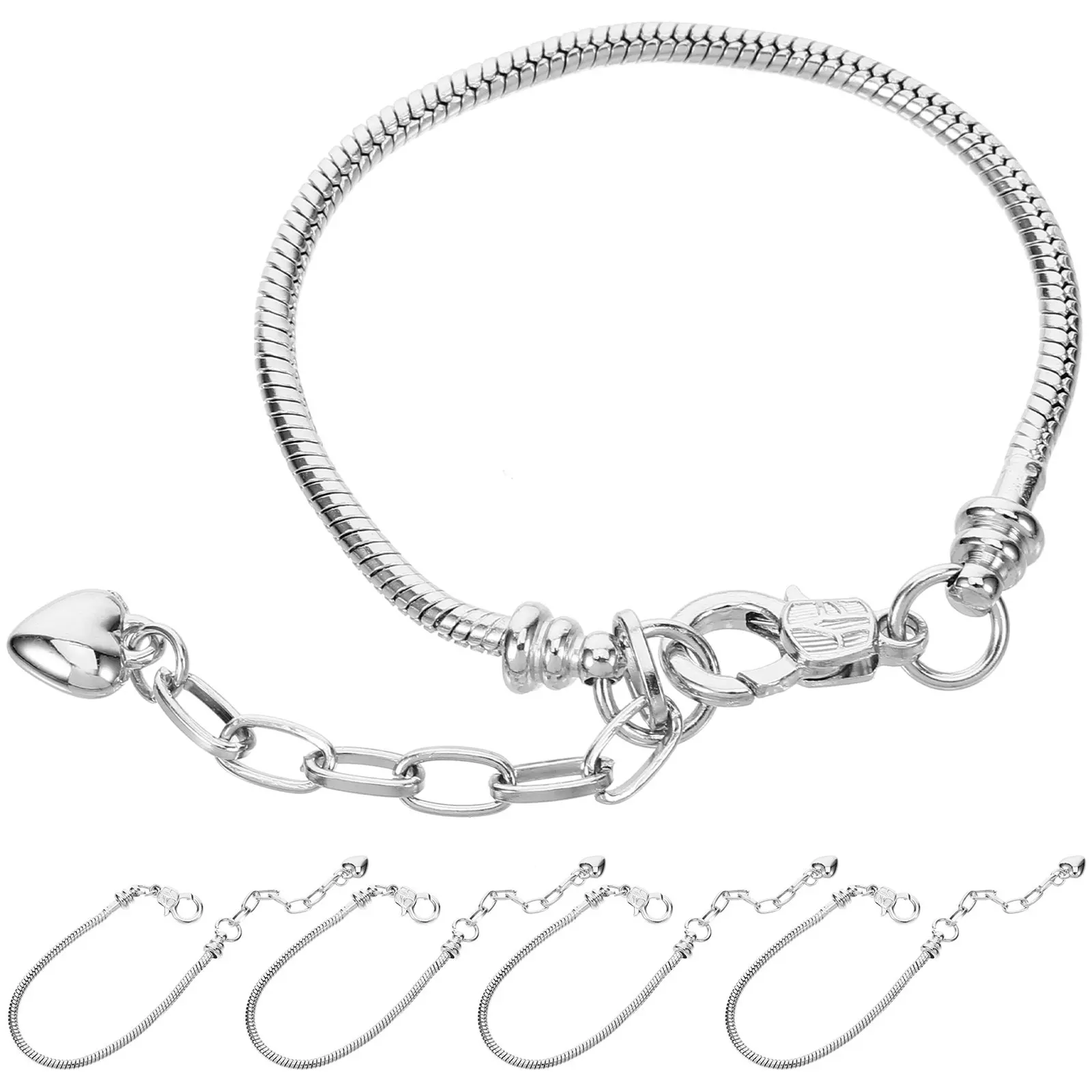 

5Pcs Snake Bone Chains Metal Bracelets for Women Adjustable Fashion Hand Chain Jewelry Decor Sweet Charm Wrist Accessories