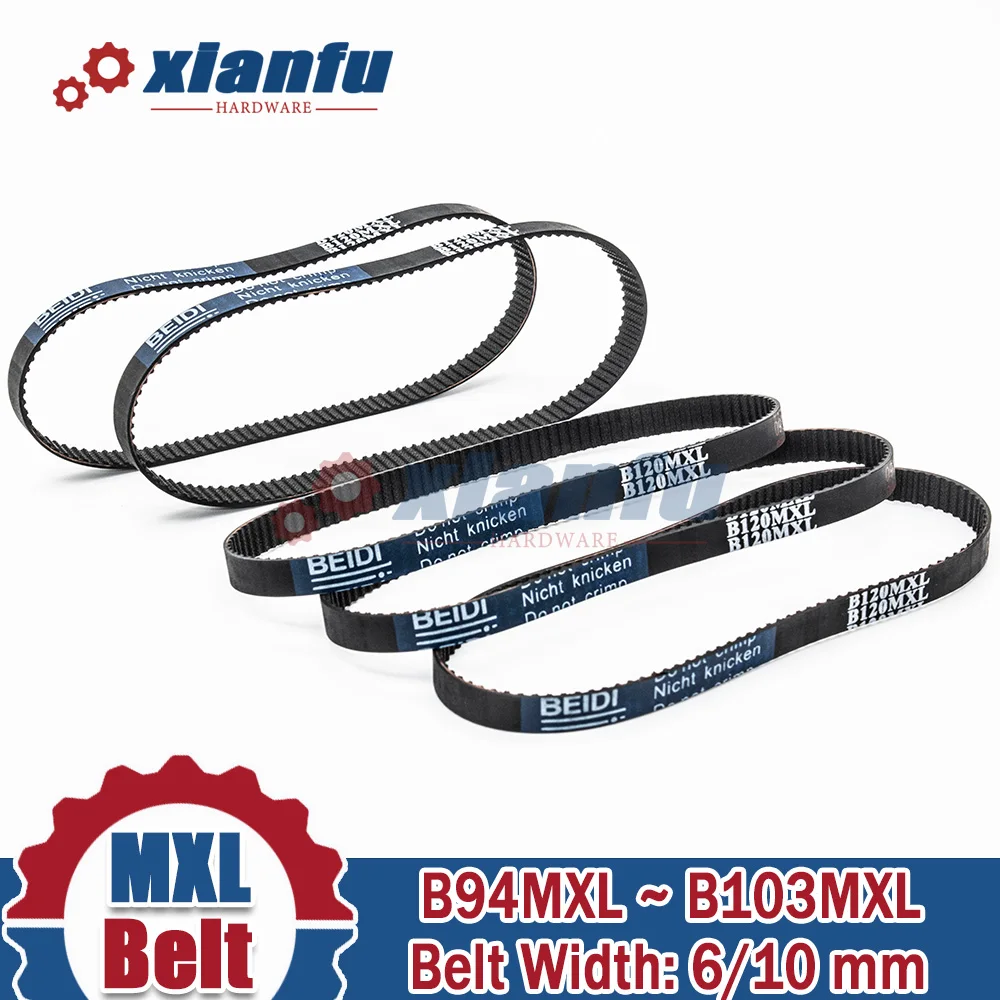 B94MXL MXL Rubber Timing Belt B95MXL B96MXL B97MXL B98MXL B99MXL B100MXL B101MXL B102MXL B103MXL Width 6/10mm Pitch 2.032mm