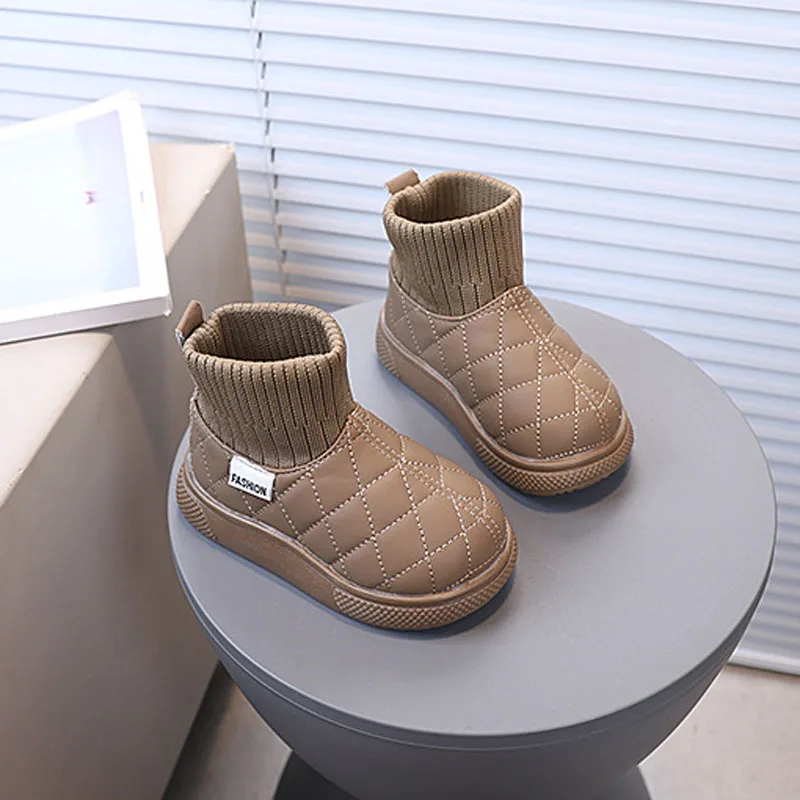 

Зимние ботинки для девочек, теплые, без застежек, для малышей, детские, нескользящие, для мальчиков, зимние сапоги, детские, на плюшевой подкладке, с хлопковым наполнителем, CSH1651