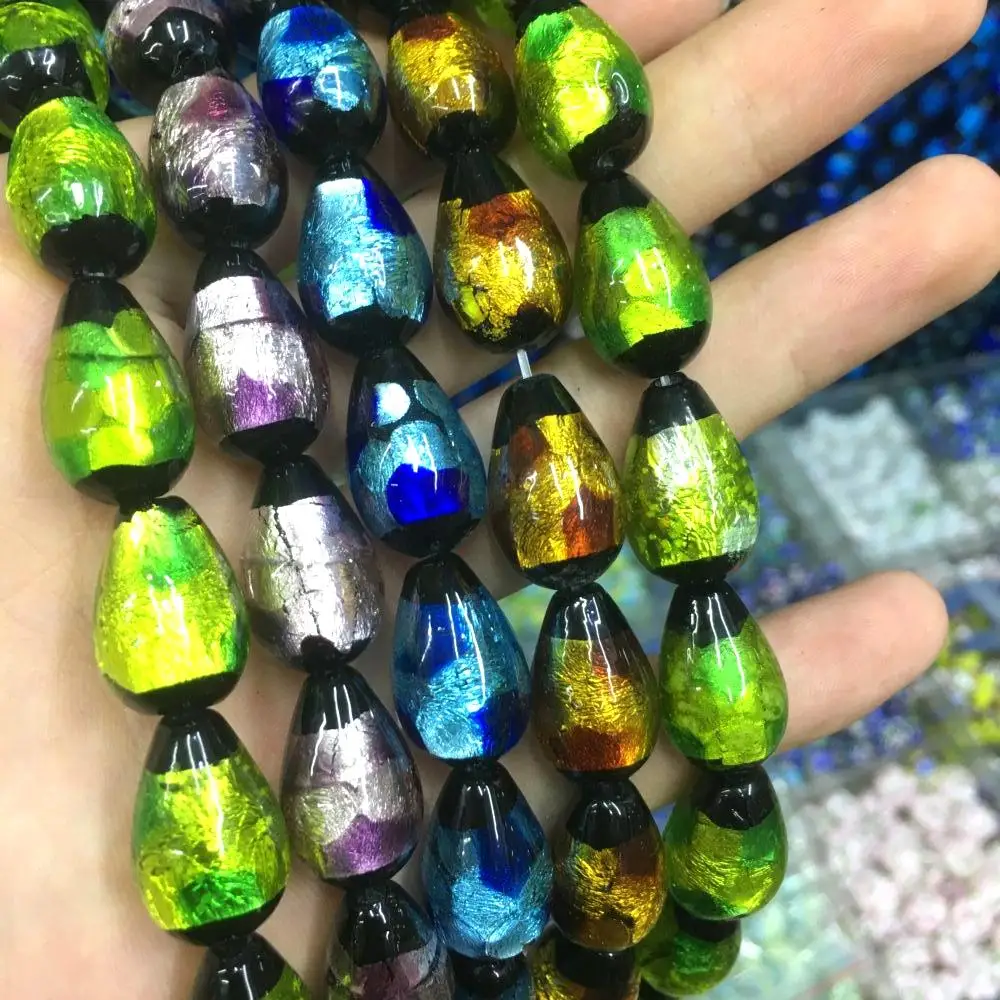 10pcs Glass Multicolor Tear Bead Cute Japanese Style Lampwork Loose Beads For Jewelry Making DIY Bracelet Necklace Accessroeis