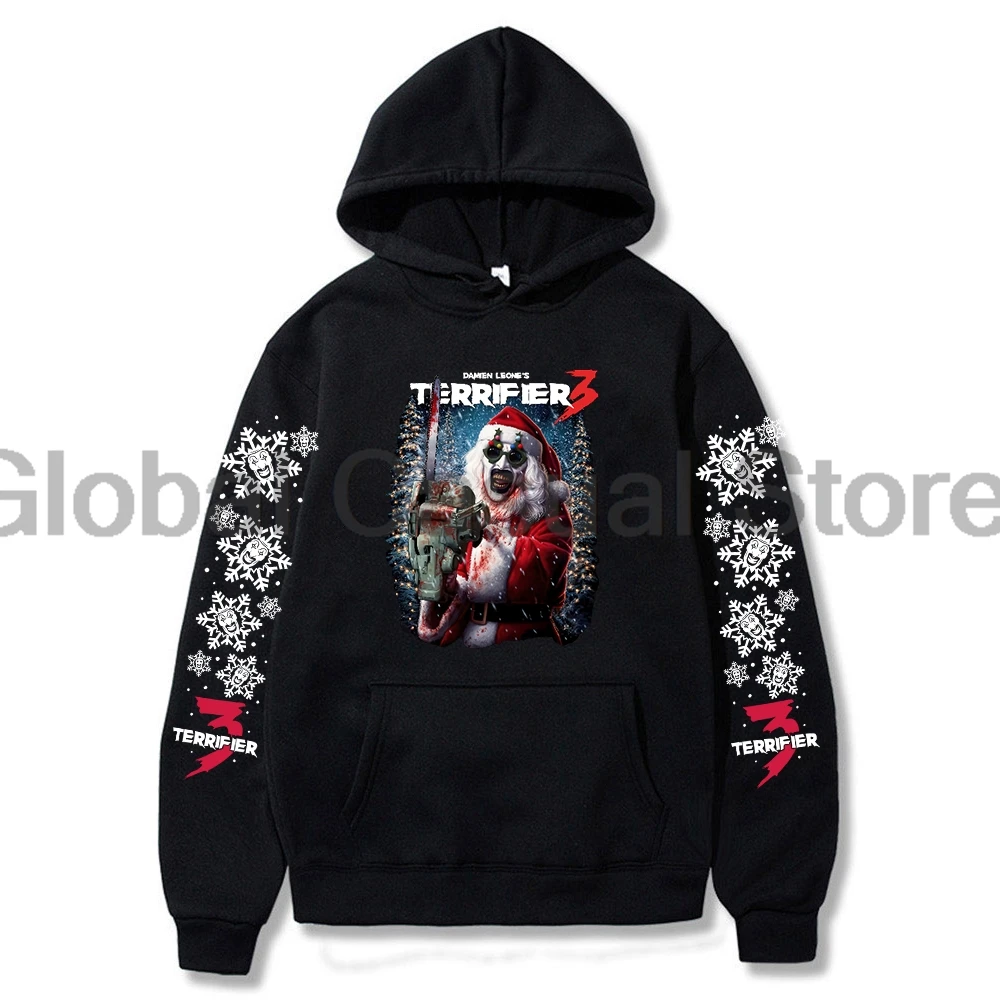 Terrifier 3 Movie Hoodie Halloween Merch Christmas Cosplay Long Sleeve Streetwear Women Men Sweatshirts Funny Clothes