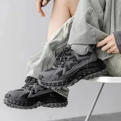 Black Gray Chunky Sneakers Women Platform Breathable Vintage Fashion Casual Sports Shoes Luxury Patchwork Ladies Footwear