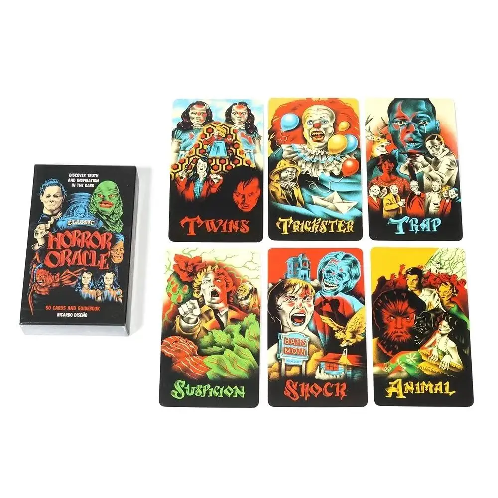 50 Pcs Cards Classic Horror Oracle Cards Discover Truth and Inspiration In The Dark 10.3*6cm